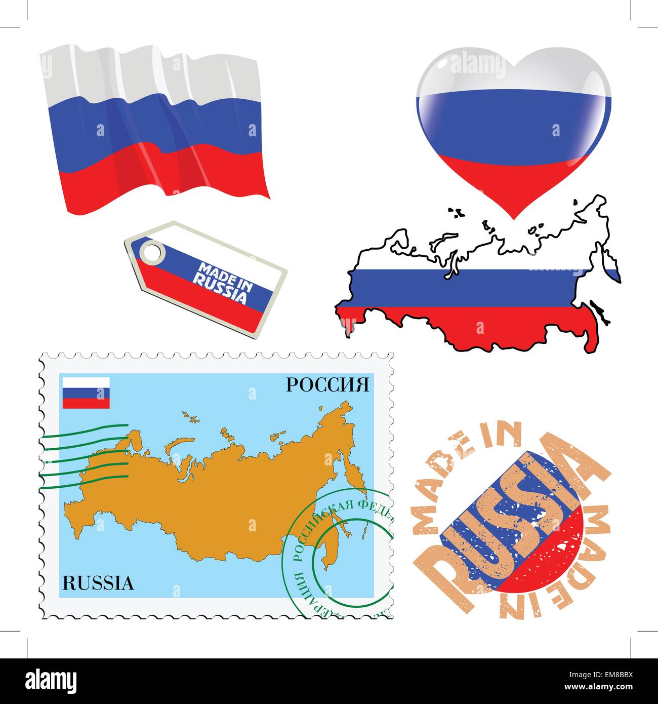 Couleurs nationales de la Russie Illustration de Vecteur
