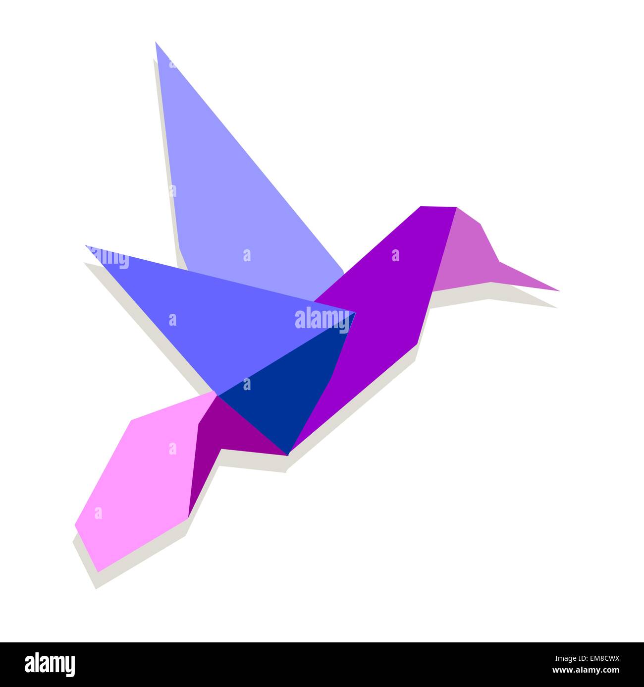 Couleurs éclatantes hummingbird Origami Illustration de Vecteur