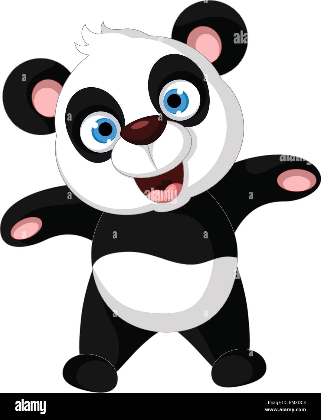 Panda mignon cartoon posing Illustration de Vecteur
