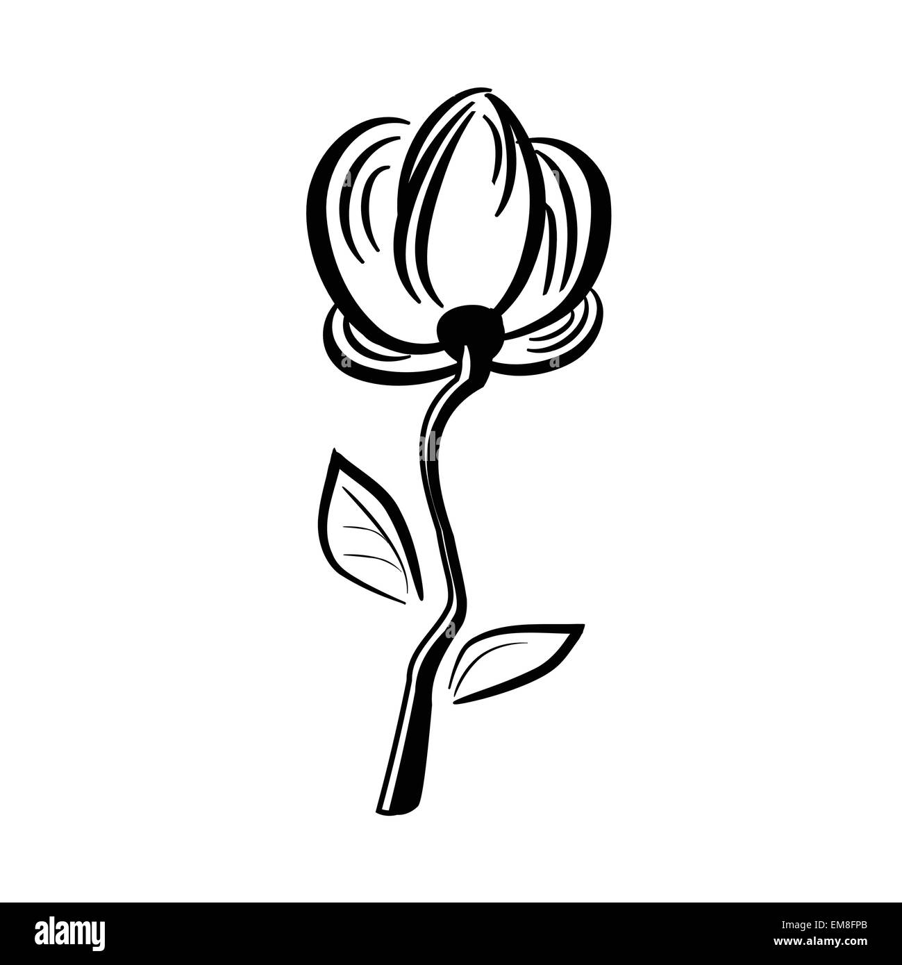 Carte vintage avec des fleurs à la main Illustration de Vecteur