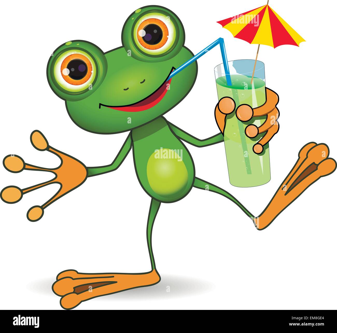 Frog et cocktail Illustration de Vecteur