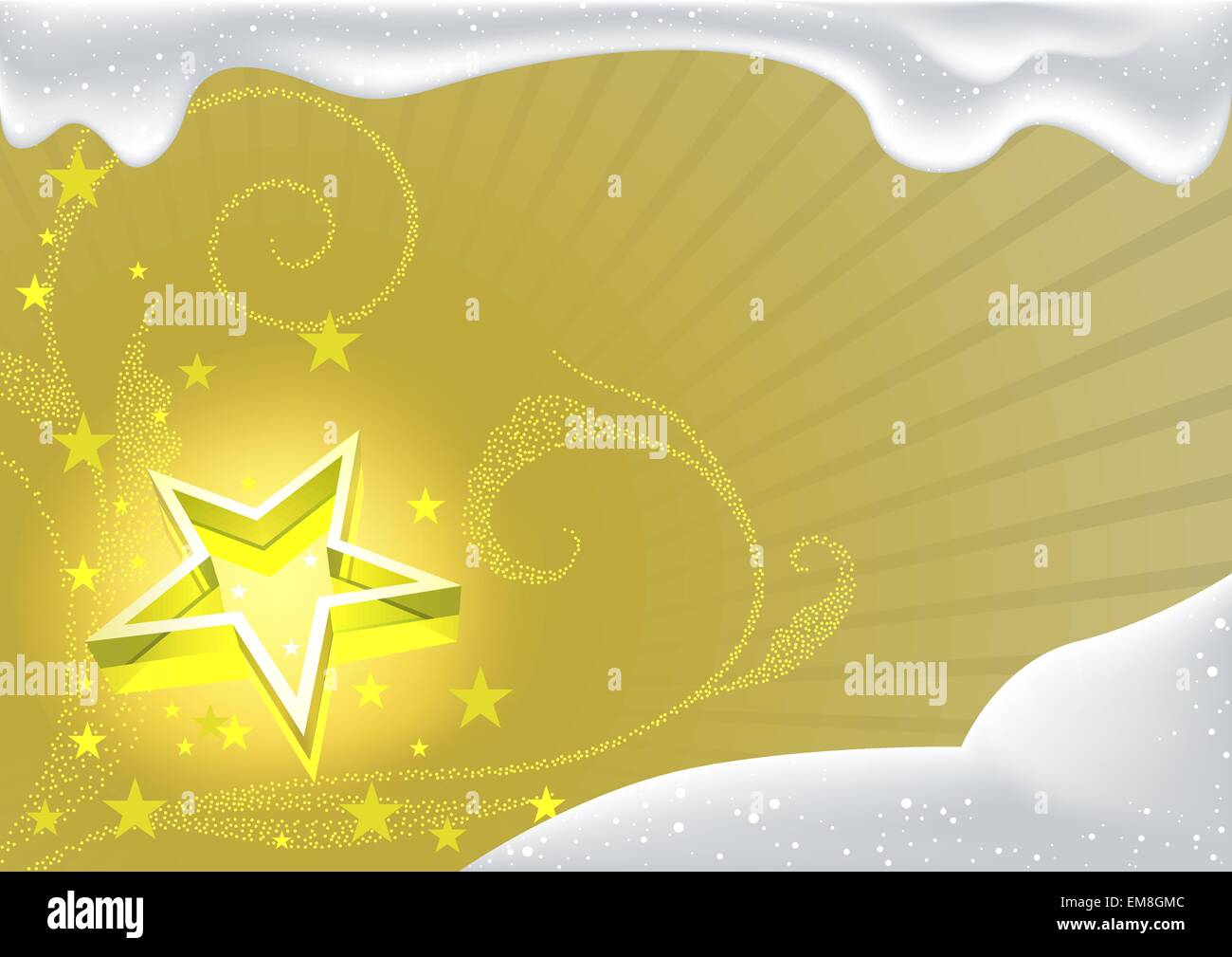 Composition de Noël d'or Illustration de Vecteur