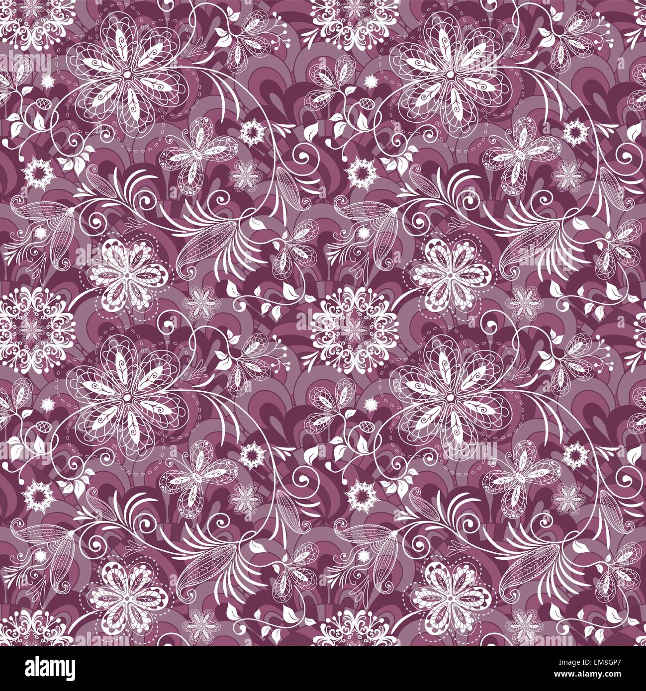 Seamless pattern vintage violet-blanc Illustration de Vecteur