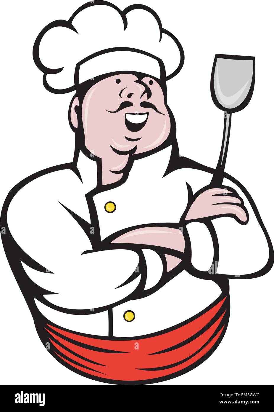Cuisinier chef Baker les bras croisés caricature Image Vectorielle Stock -  Alamy