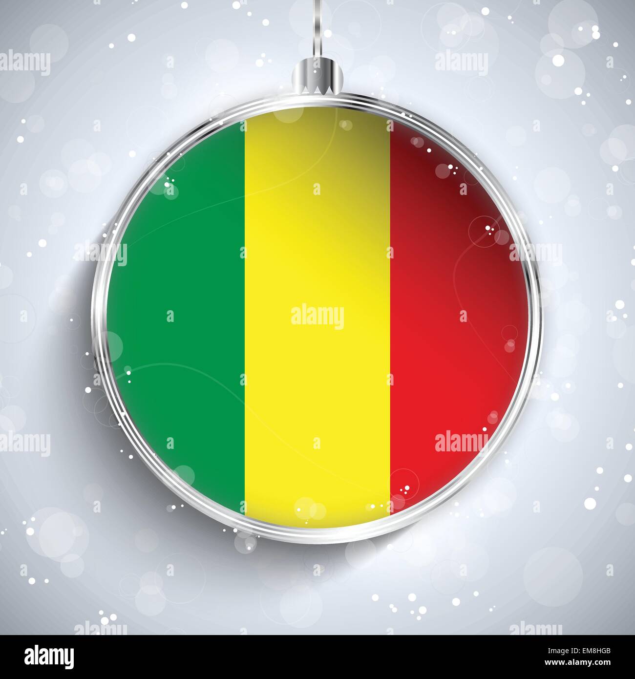 Joyeux Noël Silver Ball avec drapeau Mali Illustration de Vecteur