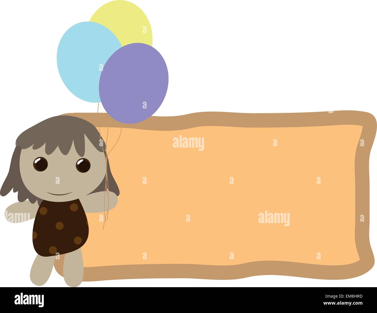 Girl and balloons Illustration de Vecteur