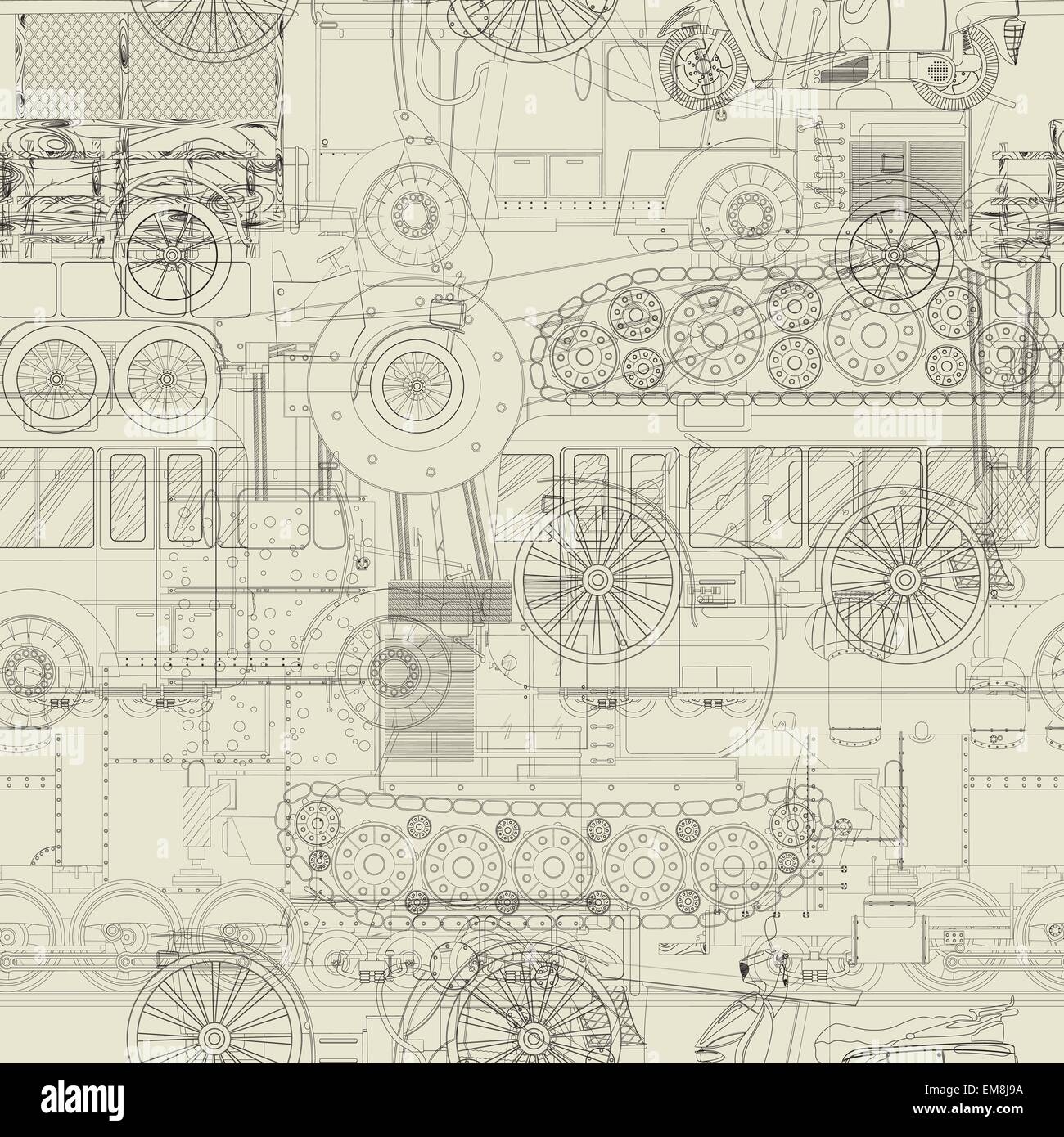 La conception des véhicules de modèle sans couture Illustration de Vecteur