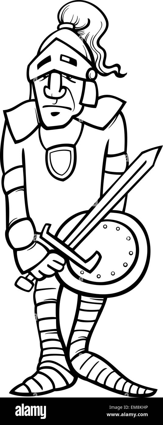 Chevalier avec épée dessins à colorier Illustration de Vecteur