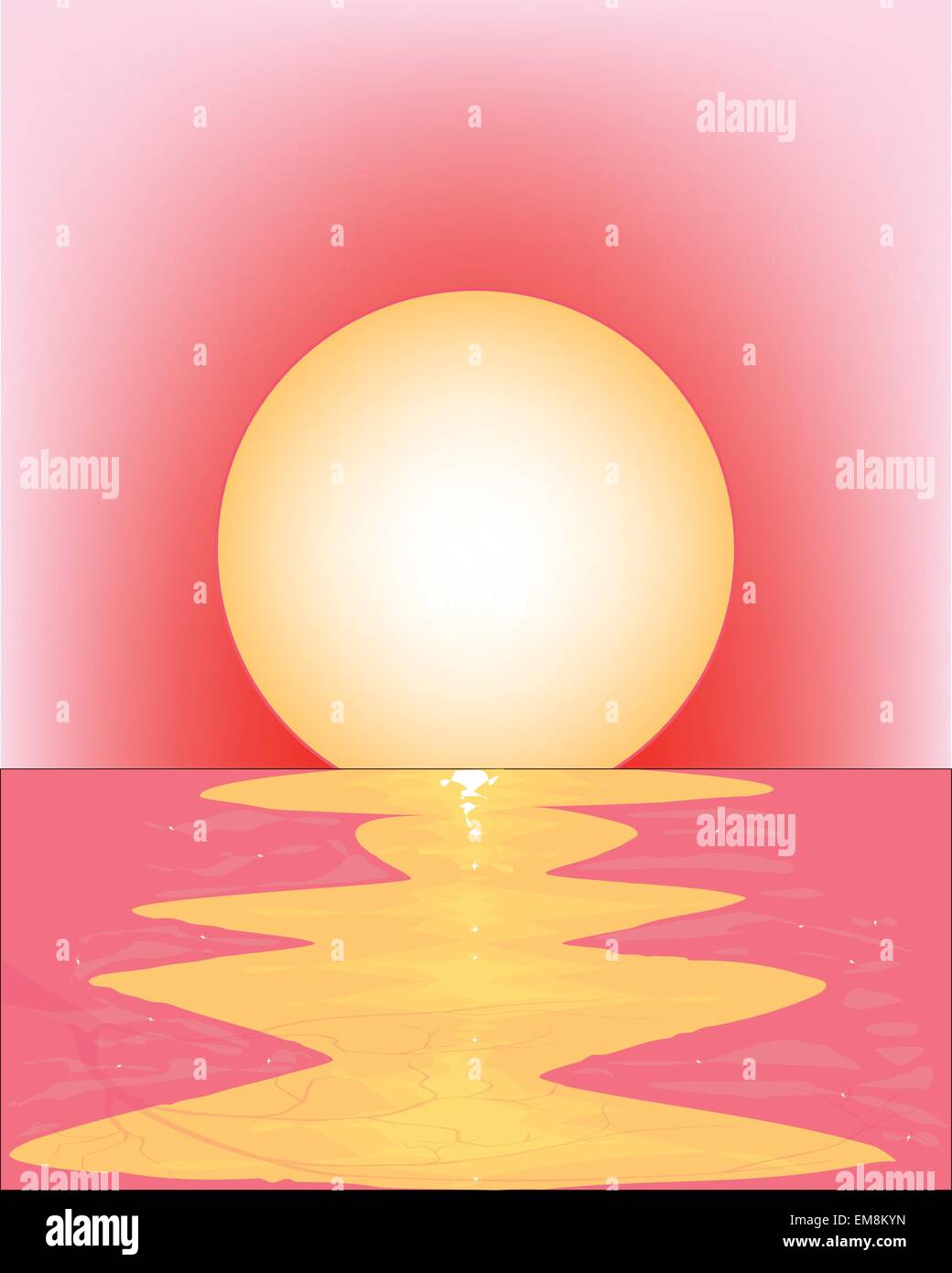 Coucher de soleil rose Illustration de Vecteur