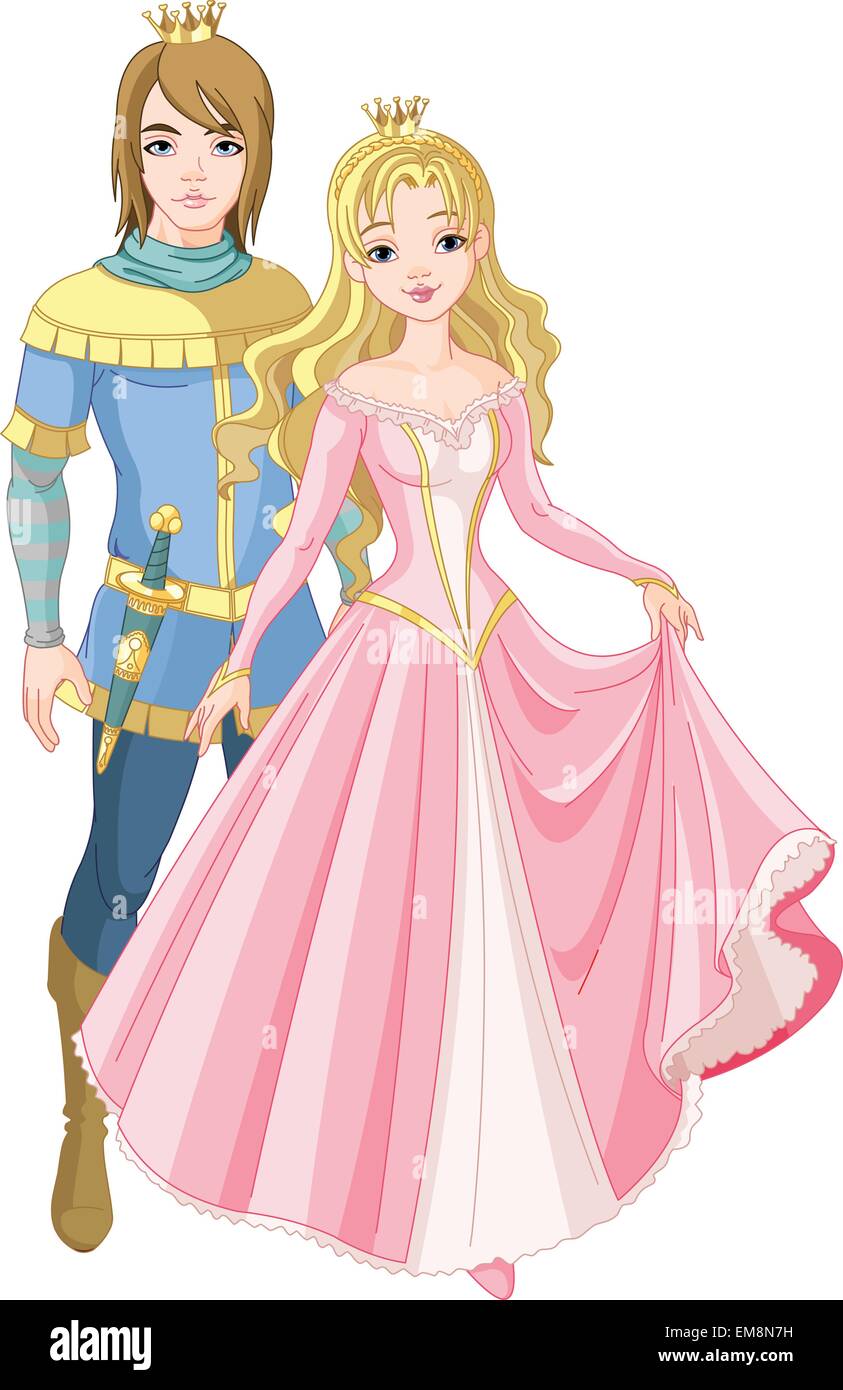 Beau prince et princesse Illustration de Vecteur