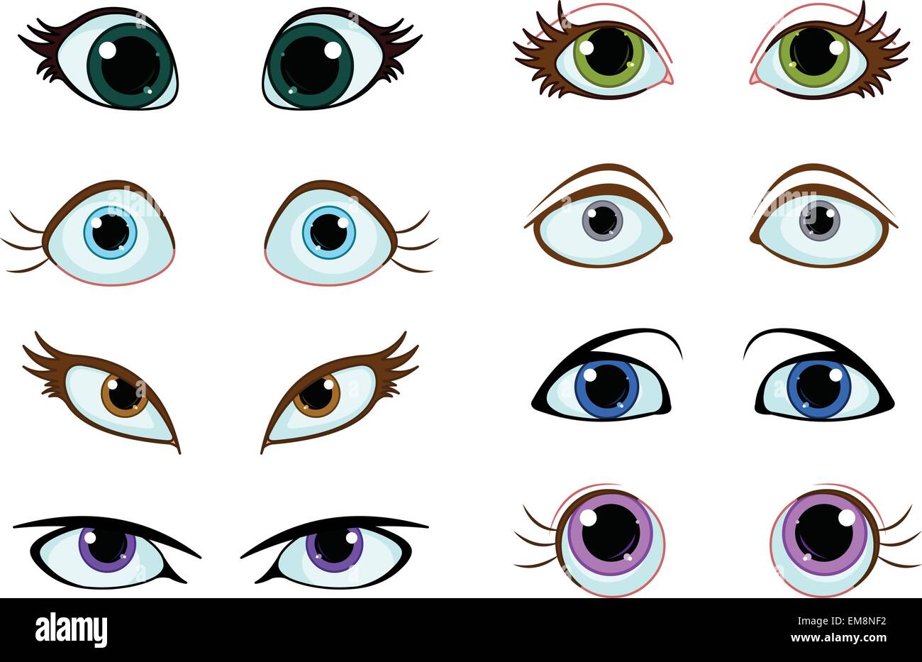 Ensemble d'yeux cartoon Illustration de Vecteur
