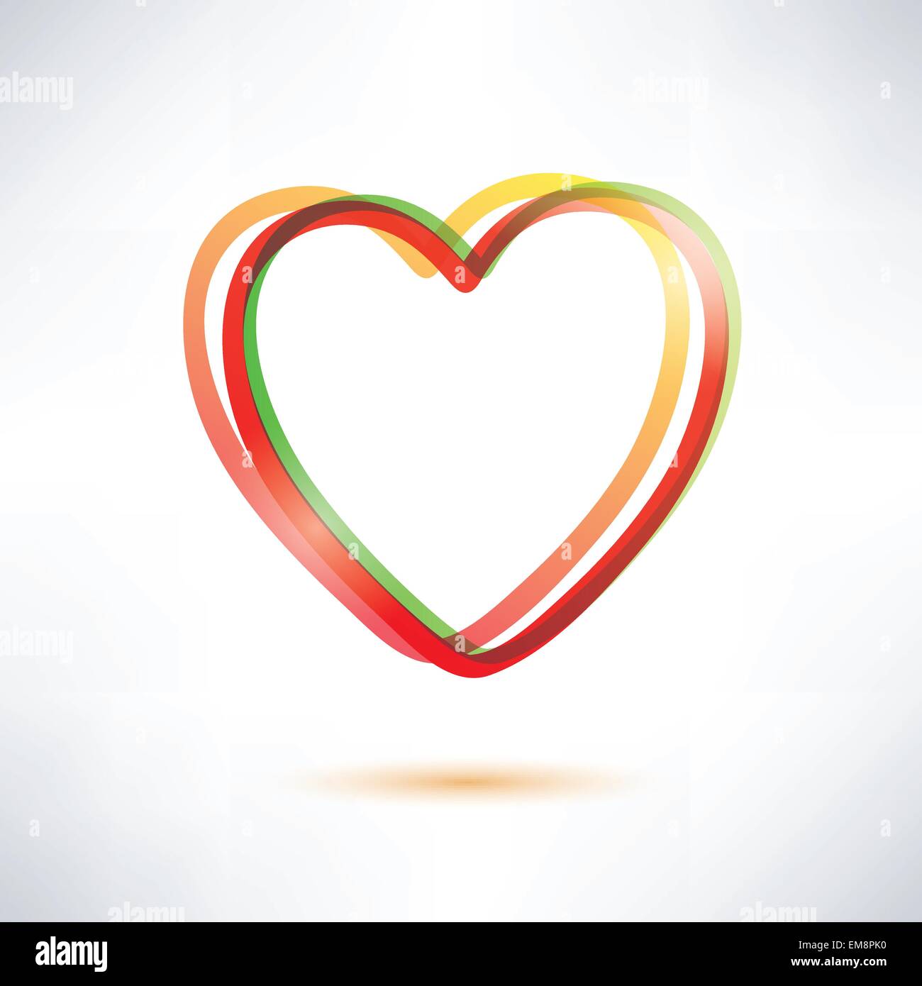 Le symbole du coeur classique faite de rubans, icône vecteur Illustration de Vecteur