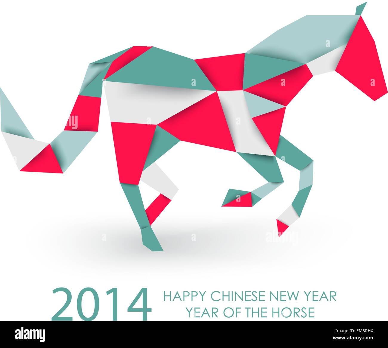 Le nouvel an chinois du cheval abstract illustration triangle. Illustration de Vecteur