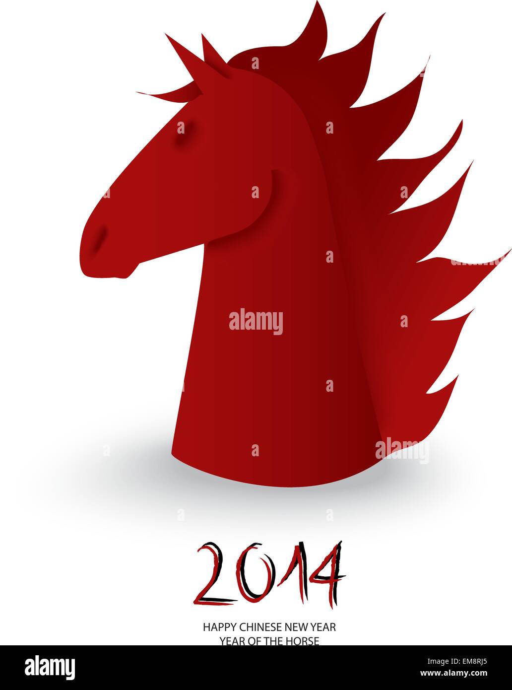 Le nouvel an chinois du cheval d'échecs rouge figure vecteur. Illustration de Vecteur