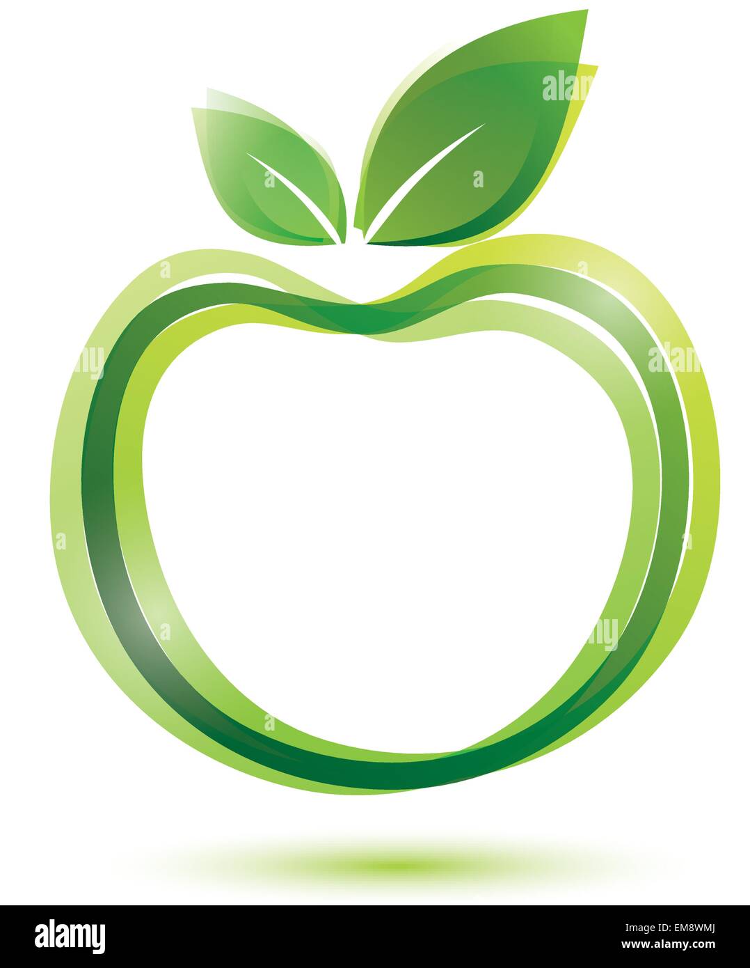 Logo Apple vert-comme icon, écologie et bio concept alimentaire Illustration de Vecteur
