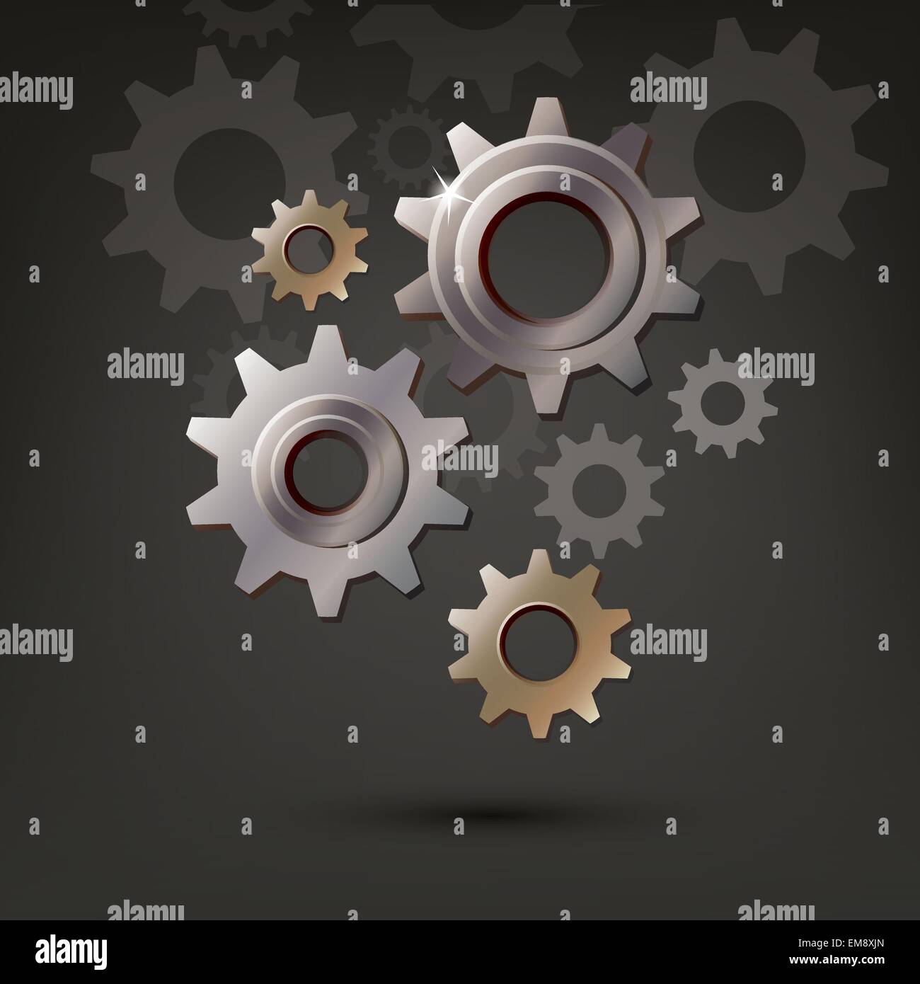 L'engrenage de la machine d'engrenage icône vecteur Illustration de Vecteur