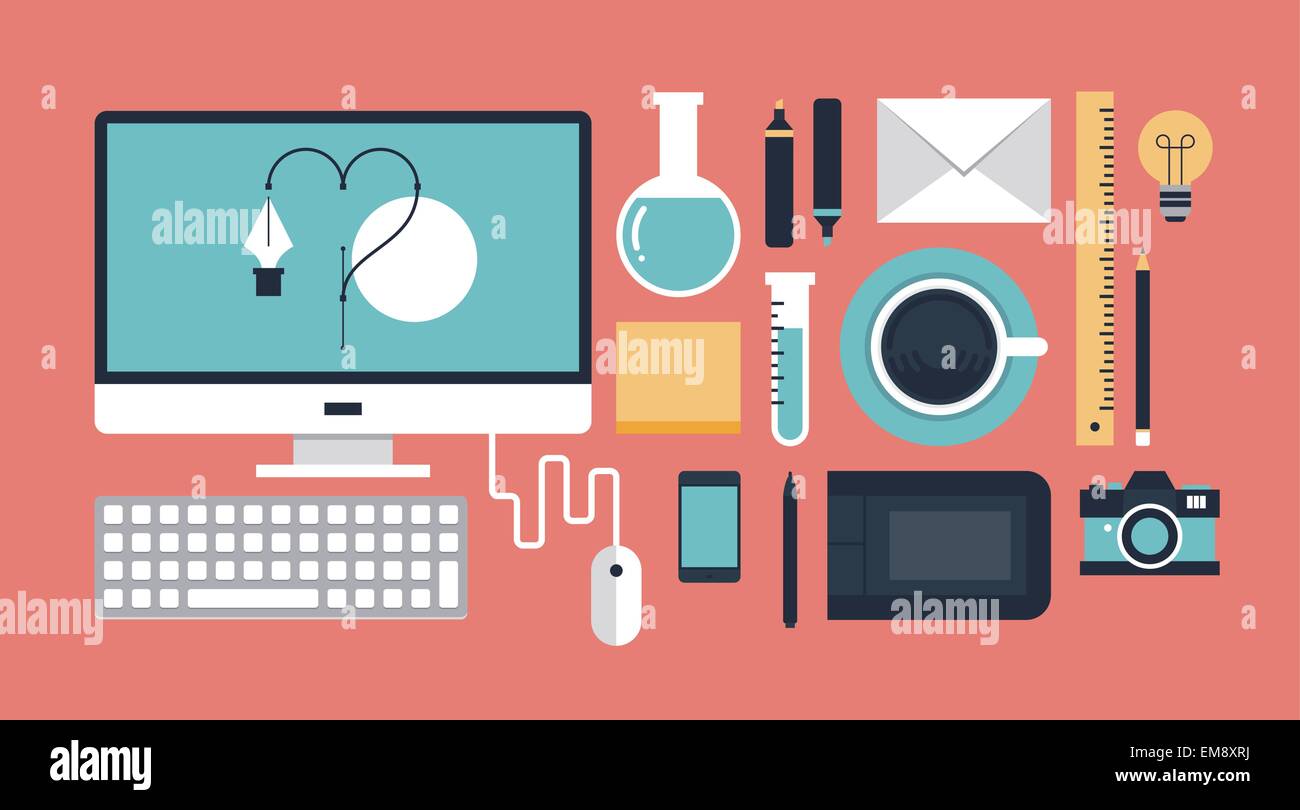 Travail moderne pour designer professionnel Illustration de Vecteur