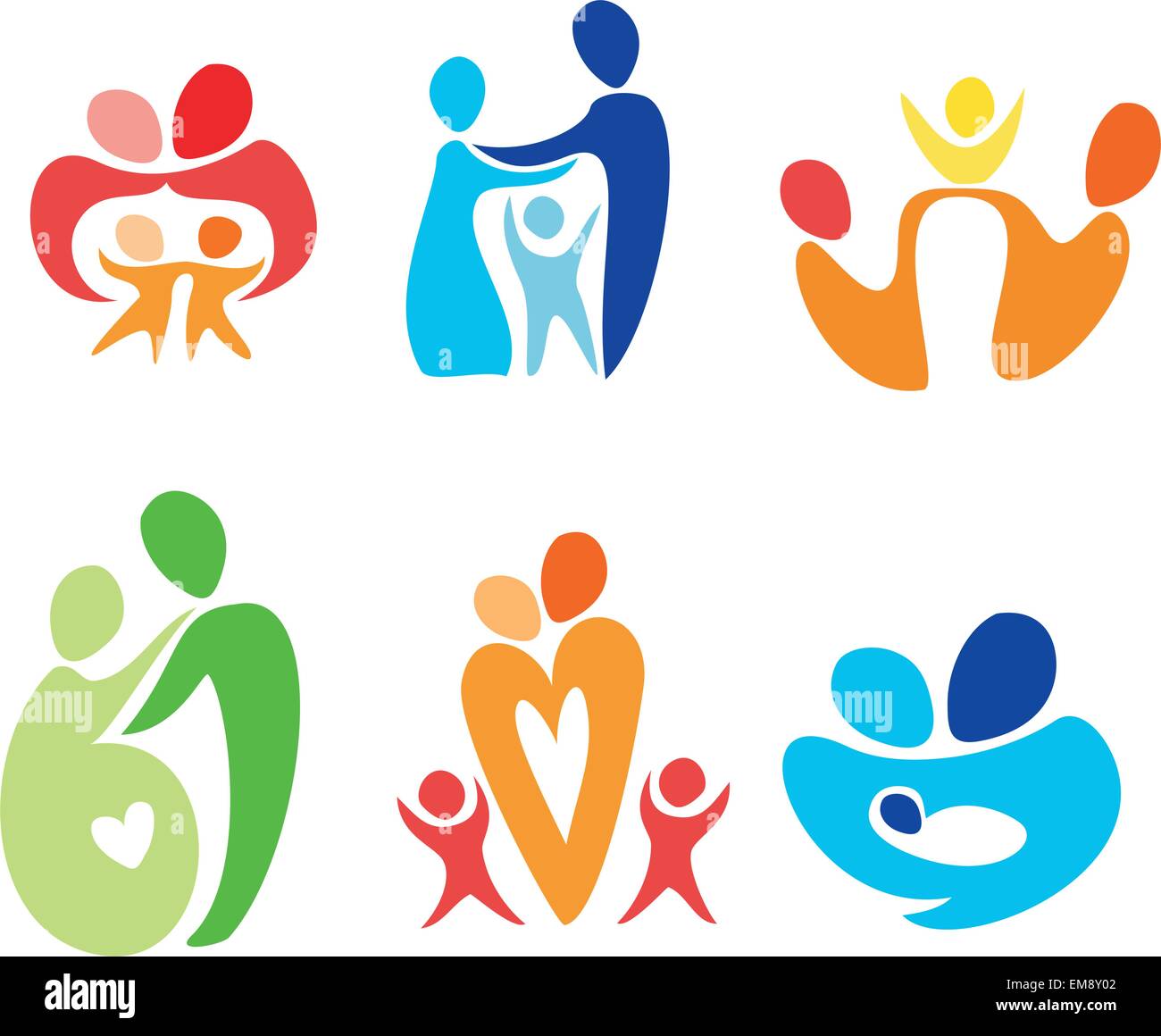 Happy Family icons set Illustration de Vecteur