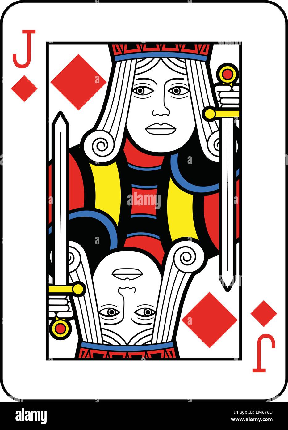 Valet de carreau à l'intérieur du cadre de la carte réalisée dans un