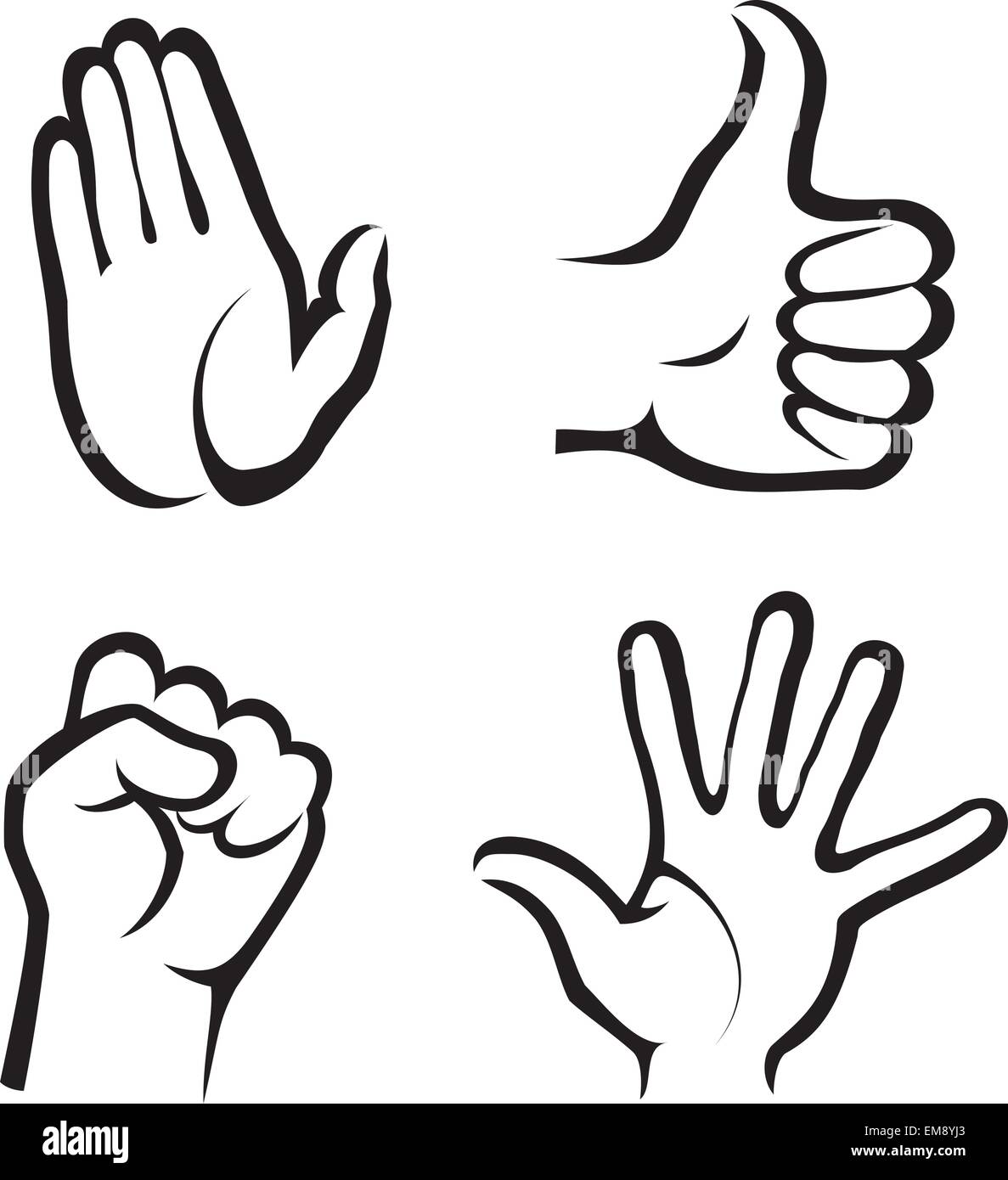 Collection de symboles mains Illustration de Vecteur