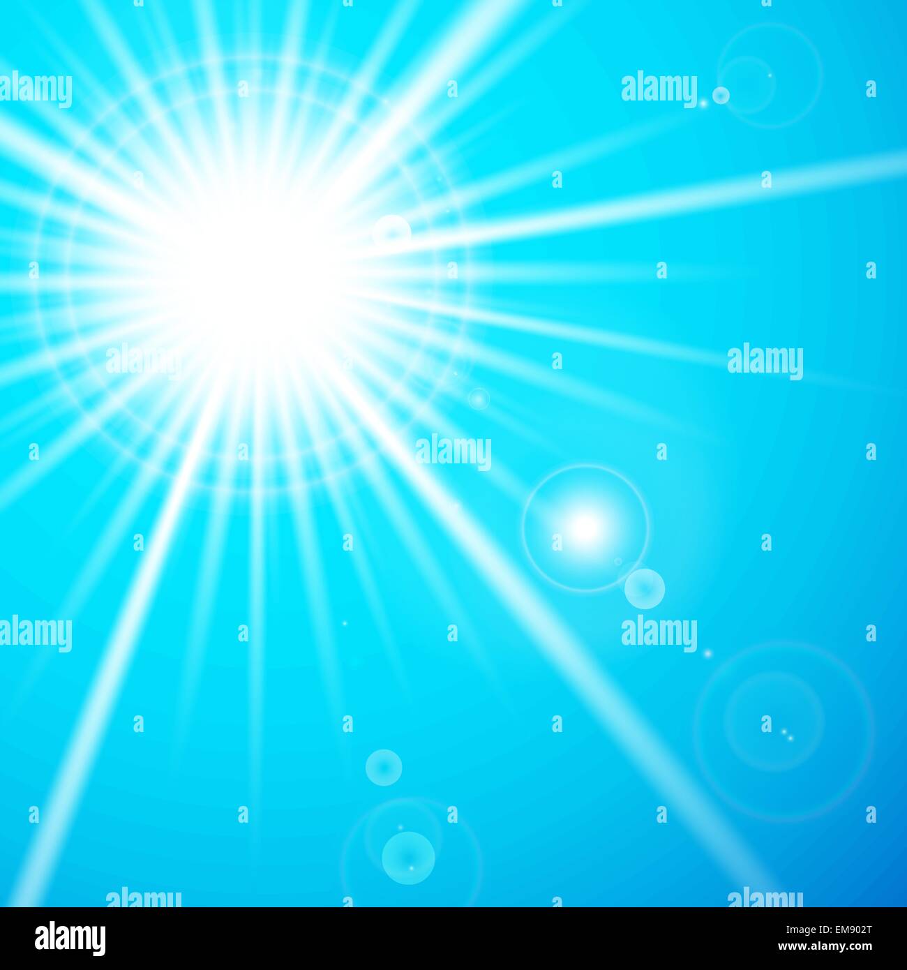 Star et sun avec des reflets. Illustration de Vecteur