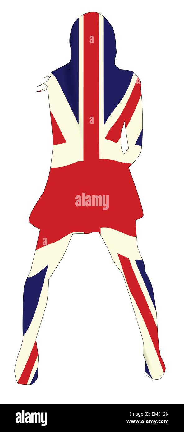 Union Jack Girl Illustration de Vecteur