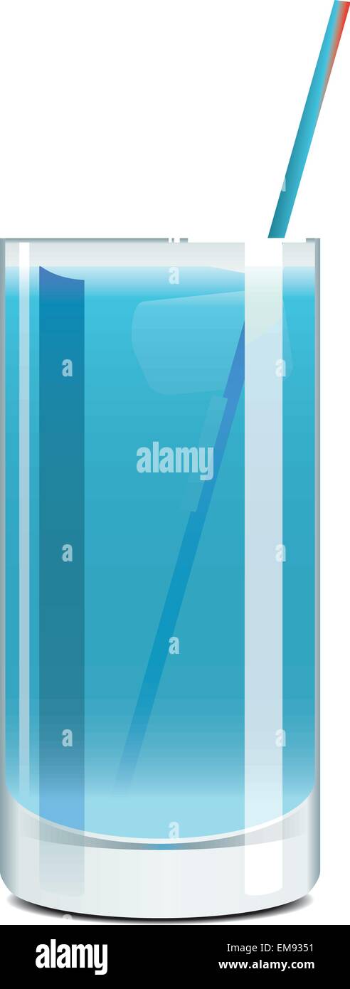 Verre de verre avec de la paille Illustration de Vecteur