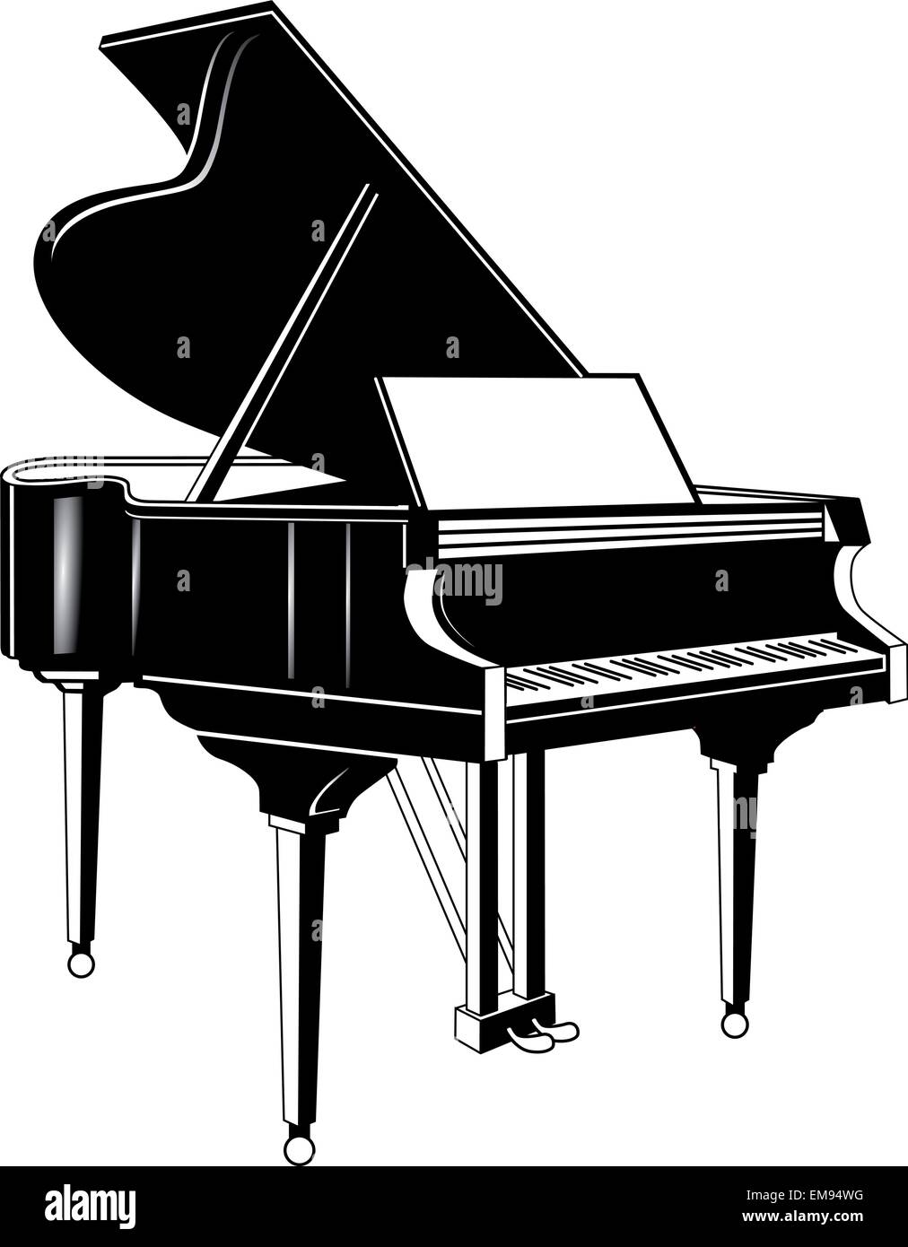 Concert grand piano. Illustration de Vecteur
