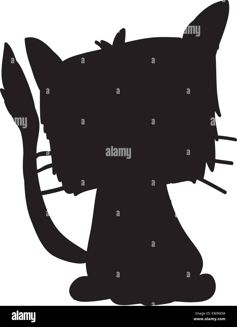 Silhouette d'un chat noir, vector illustration Illustration de Vecteur