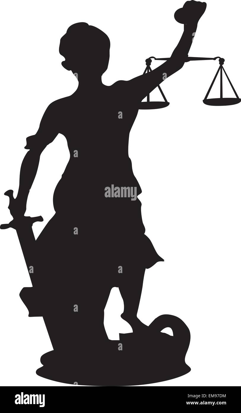 Femida (Themis) silhouette - une déesse de la justice Illustration de Vecteur