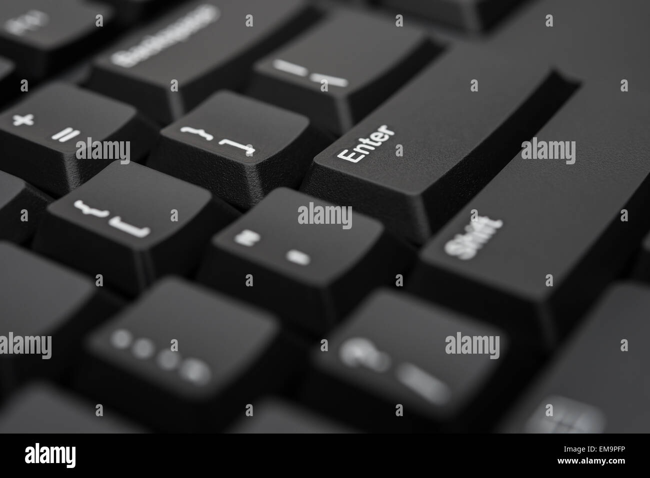 Clavier noir libre, selective focus Banque D'Images