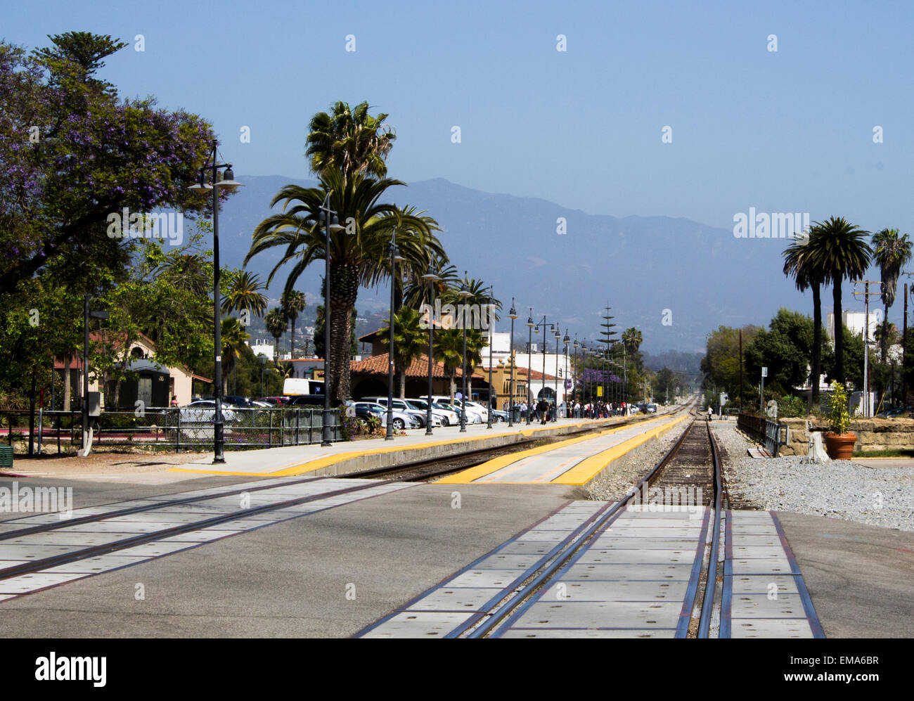 Train et train tracks Banque D'Images