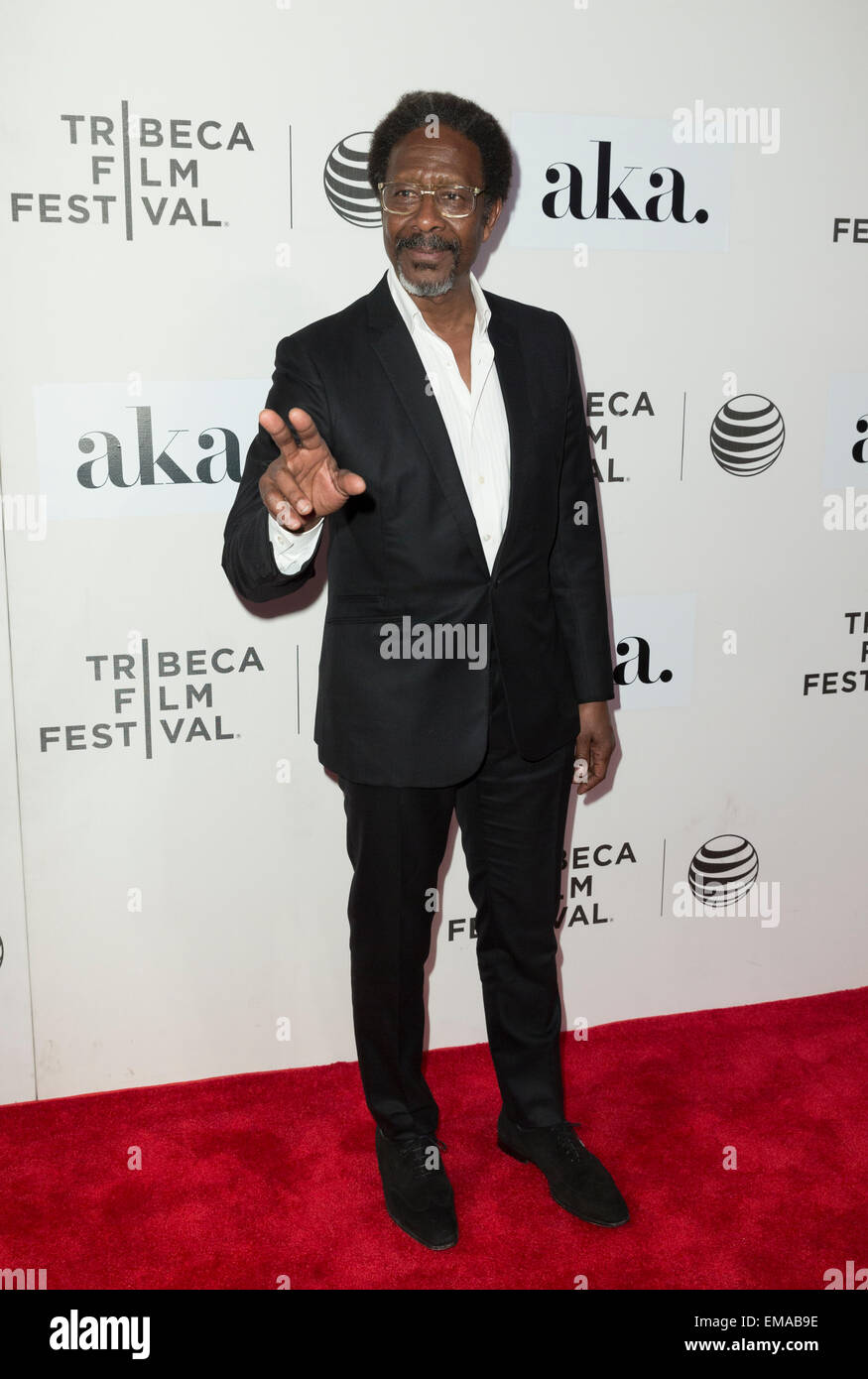 New York, NY - 17 Avril 2015 : Clarke Peters assiste à la première du Festival du film de Tribeca Film Franny au CCMB Tribeca Performing Arts Centre Banque D'Images