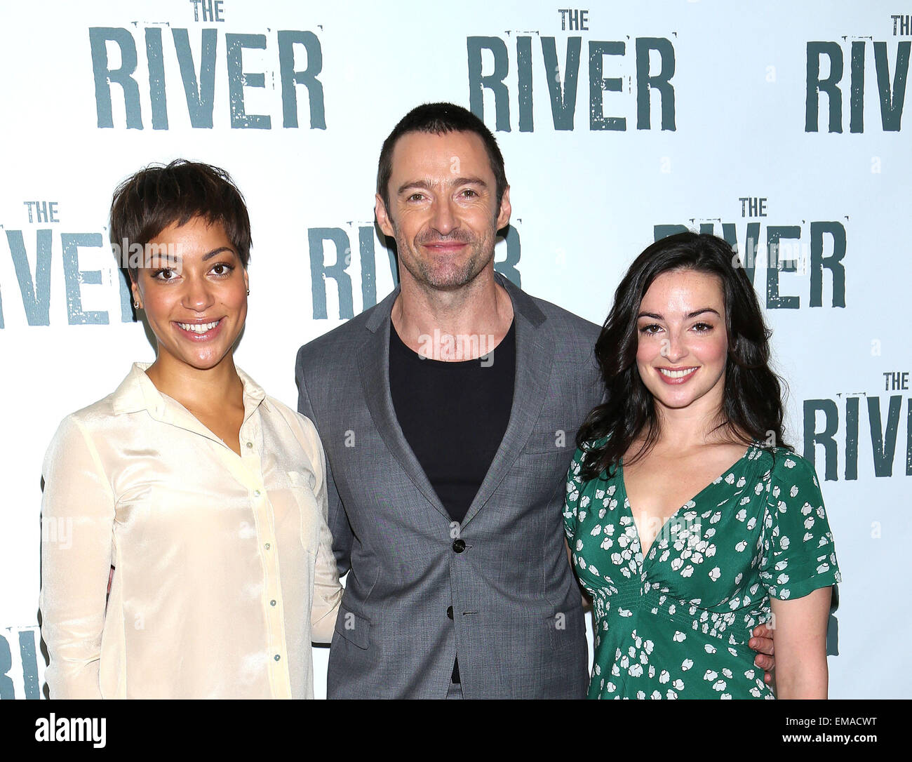 La rivière 'Broadway' une séance tenue au Circle in the Square espace de répétition. En vedette : Cush Jumbo,Hugh Jackman,Laura Donnelly Où : New York, New York, United States Quand : 14 Oct 2014 Banque D'Images