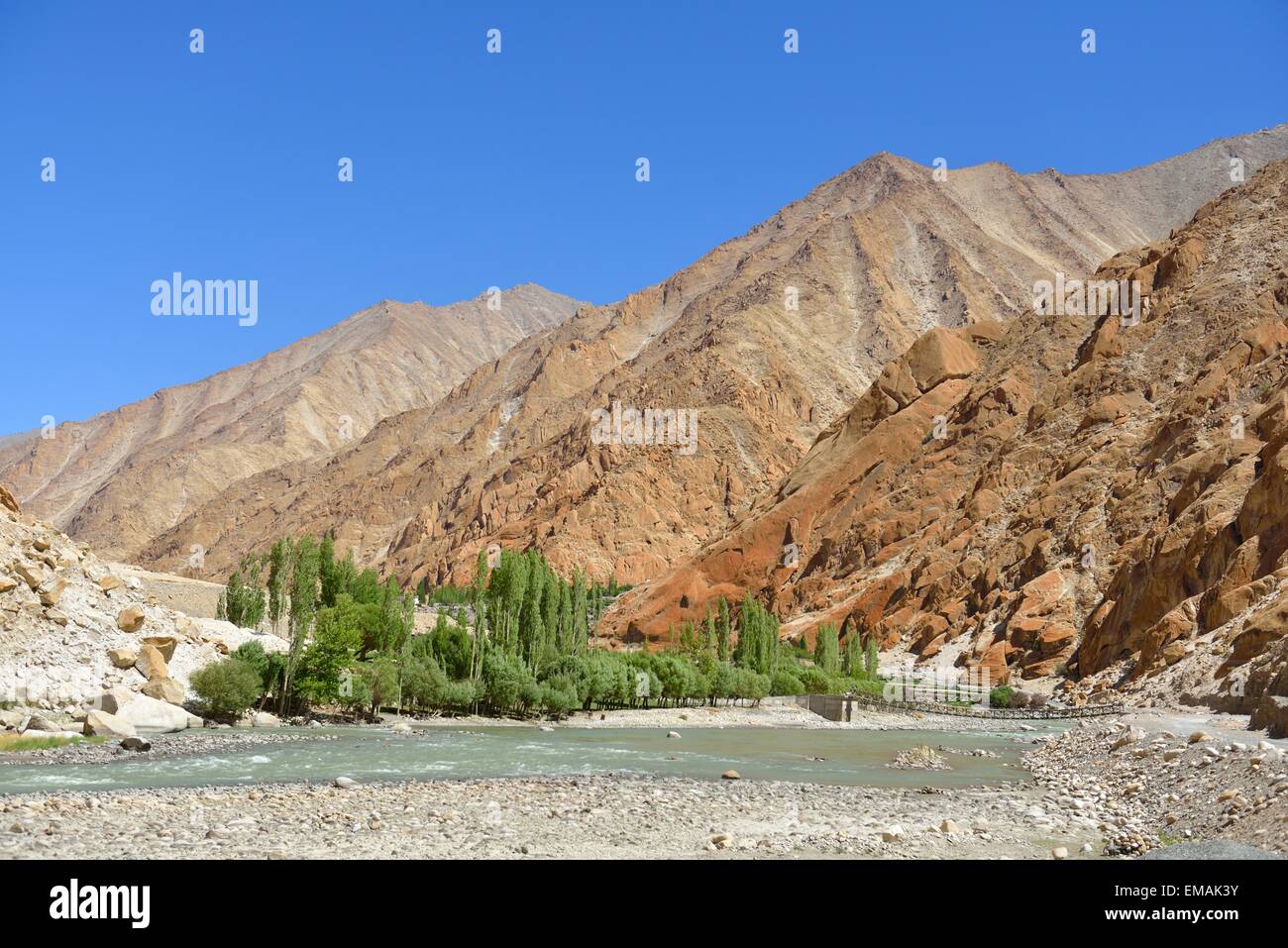 L'Inde, le Ladakh, Paysage, Montagnes, vallée de l'Indus Banque D'Images