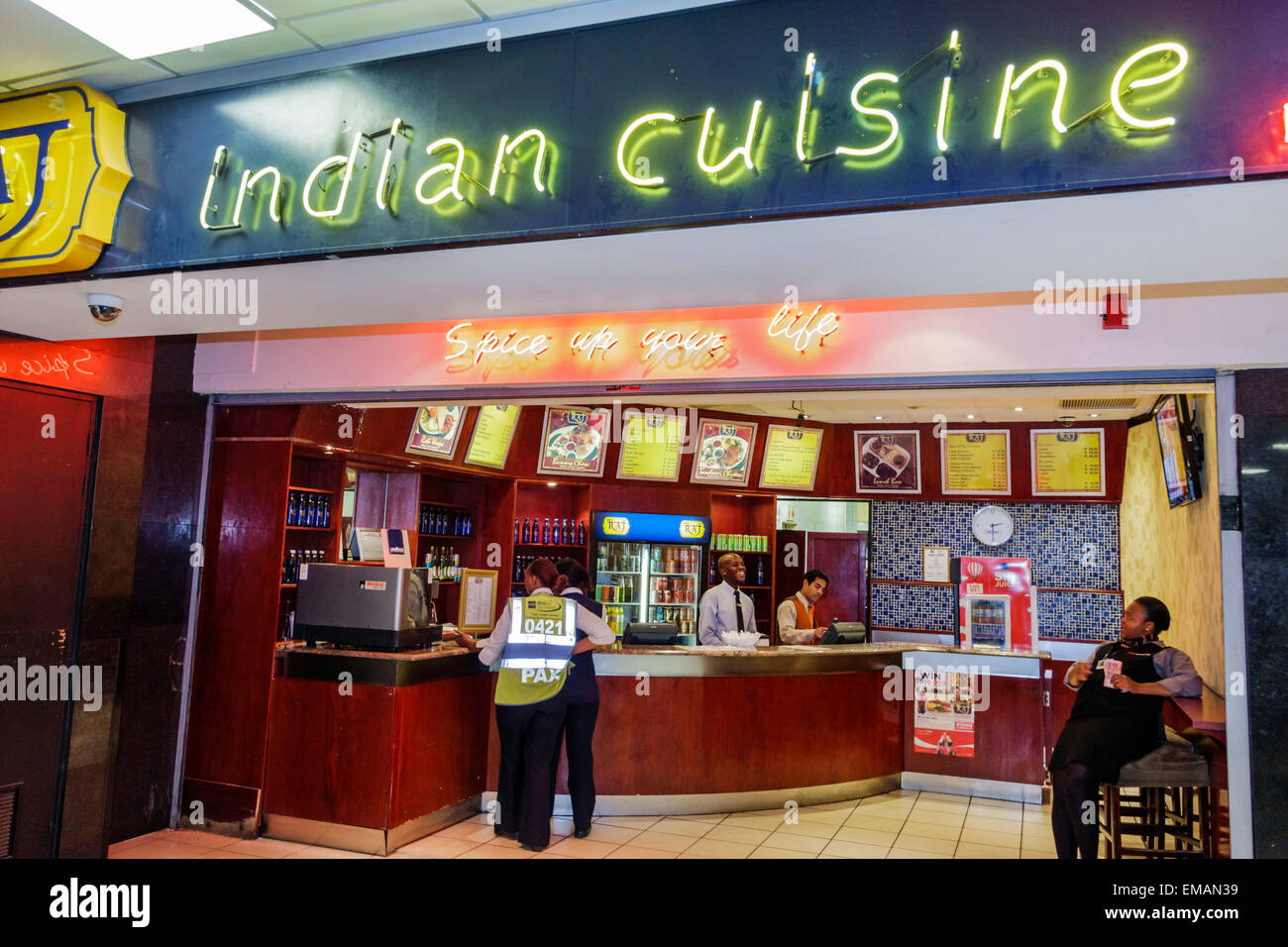 Johannesburg Afrique du Sud, Africain O. R. Tambo International Airport, terminal, porte, restaurant restaurants repas manger dehors café cafés bistrot, le Banque D'Images