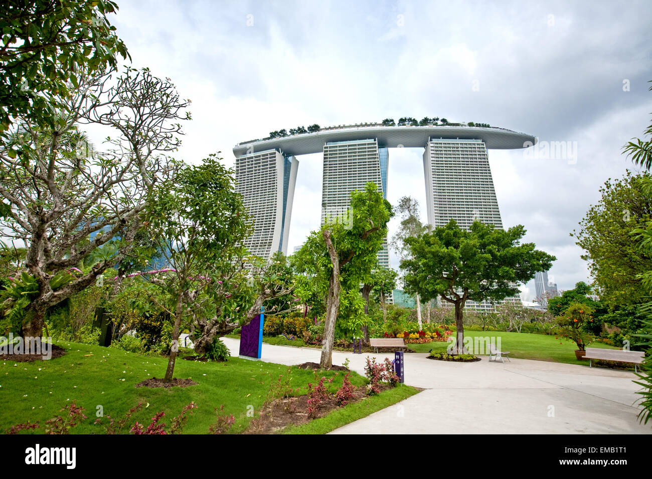 L'emblématique de sable de Marina Bay, à Singapour. Banque D'Images