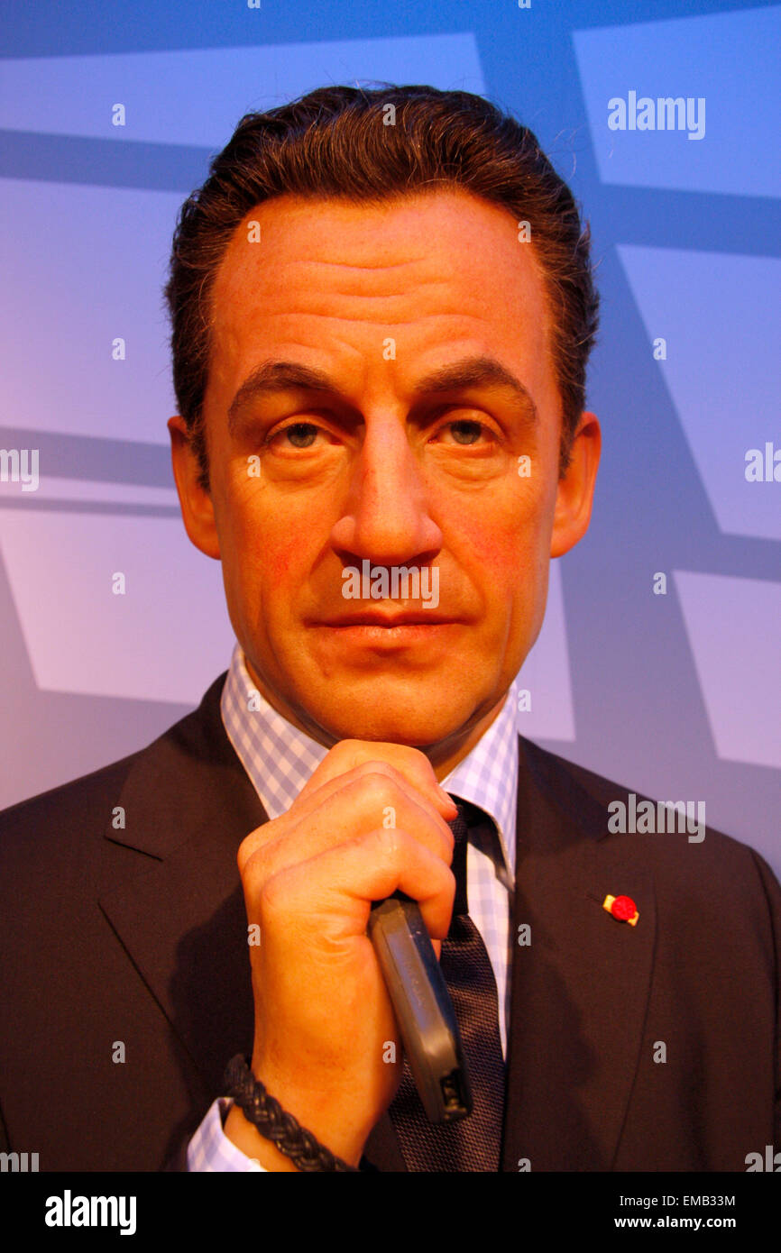 Nicolas Sarkozy - Wachsfigur bei Madame Tussauds, 10. Juli 2008, Unter den Linden, Berlin-Mitte. Banque D'Images