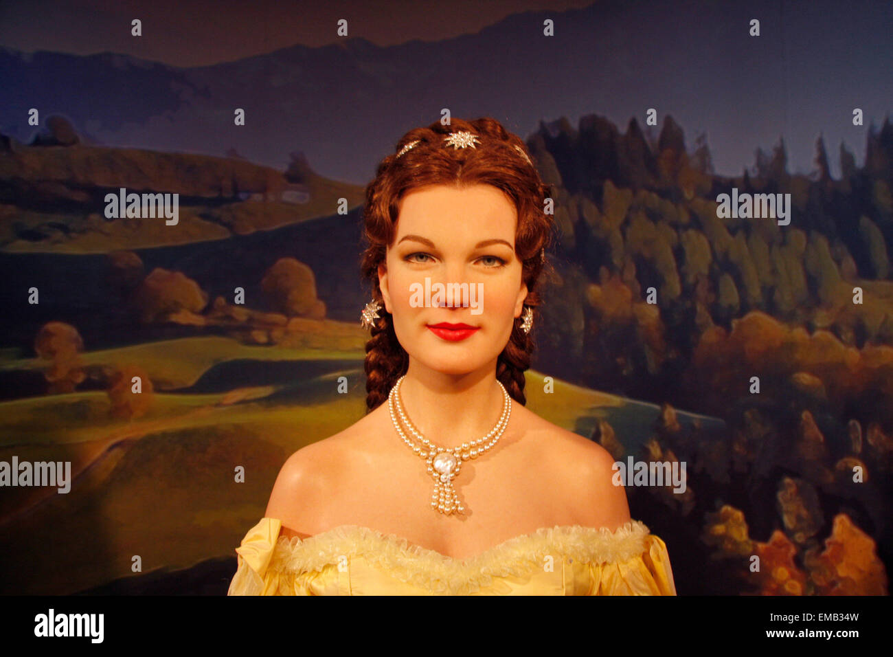 Romy Schneider in ihrer Rolle als 'Sissy' - Wachsfigur bei Madame Tussauds, 10. Juli 2008, Unter den Linden, Berlin-Mitte . Banque D'Images