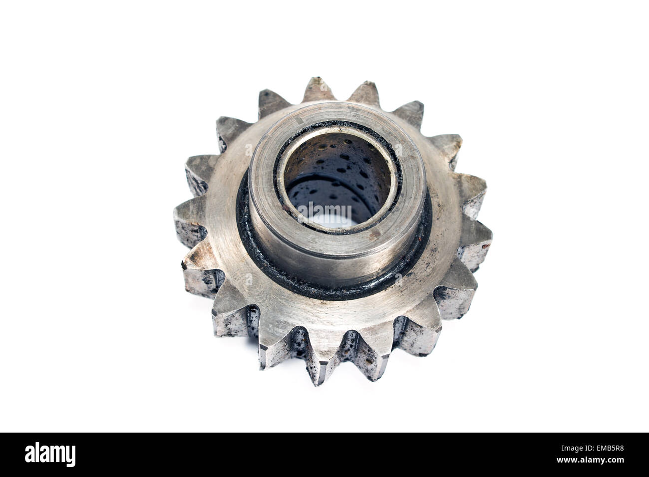 Vieux métal cog isolated on white Banque D'Images