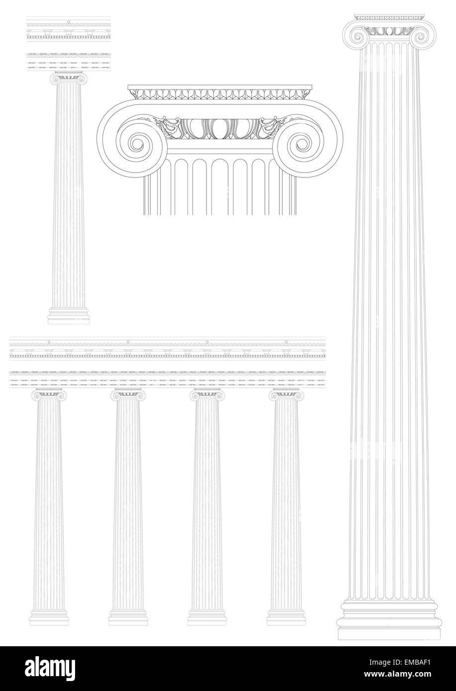 Colonne ionique Illustration de Vecteur