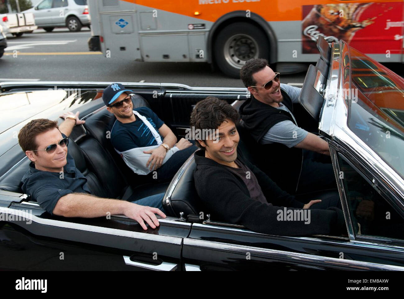 ENTOURAGE 2015 Warner Bros film avec de gauche à droite Kevin Connolly, Adrian Grenier, Jerry Ferrara, Kevin Dillon Banque D'Images