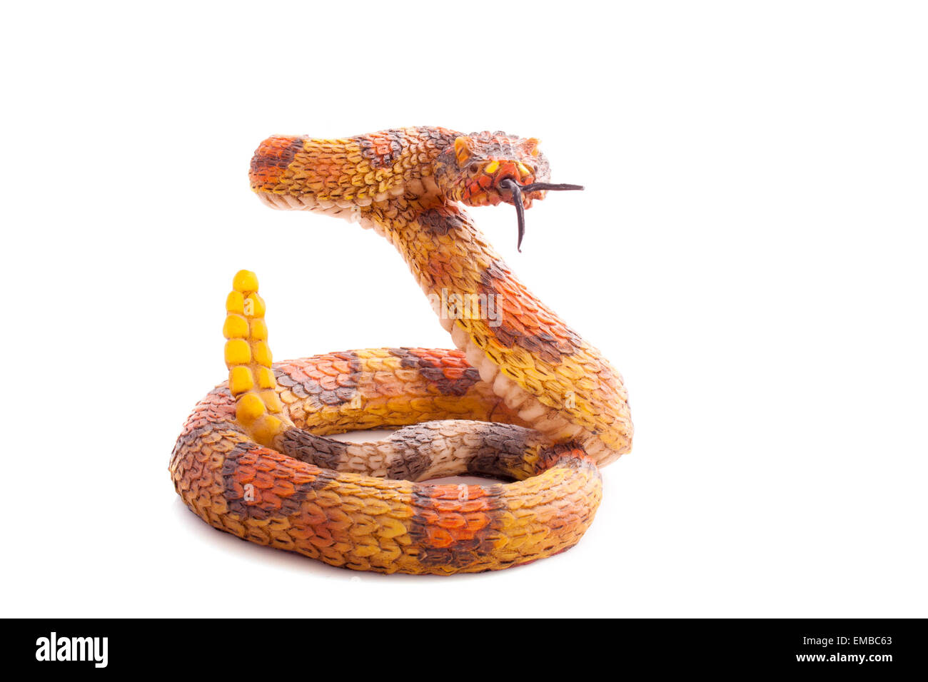 Jouet serpent isolé sur fond blanc Banque D'Images