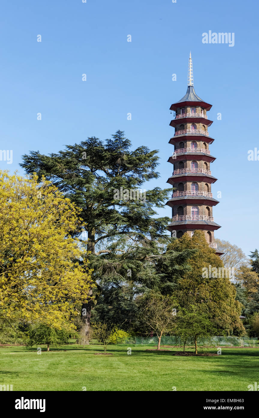 La Grande pagode dans les jardins de Kew, Londres Angleterre Royaume-Uni Banque D'Images