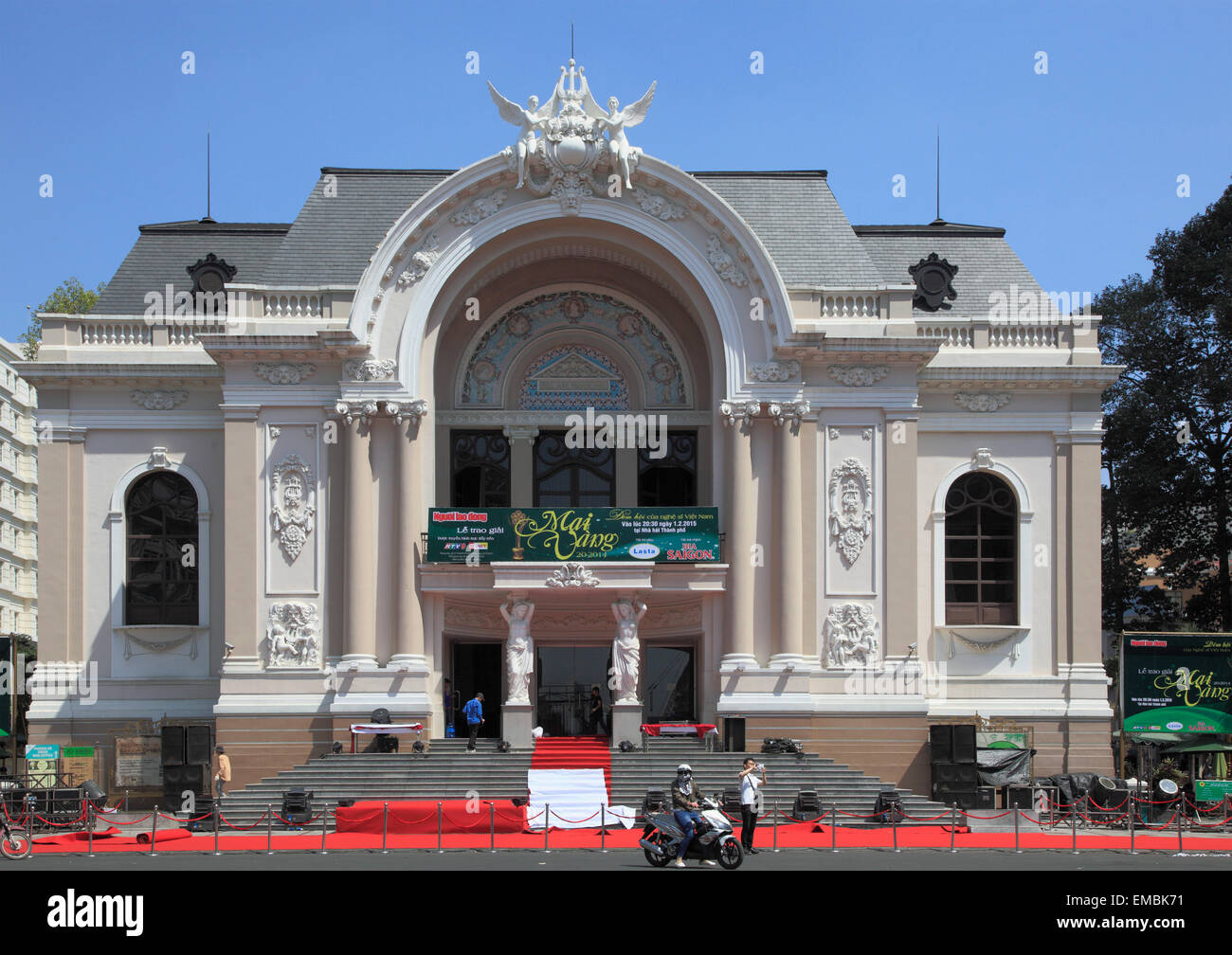 Vietnam, Ho Chi Minh Ville, Saigon, Théâtre Municipal, Banque D'Images