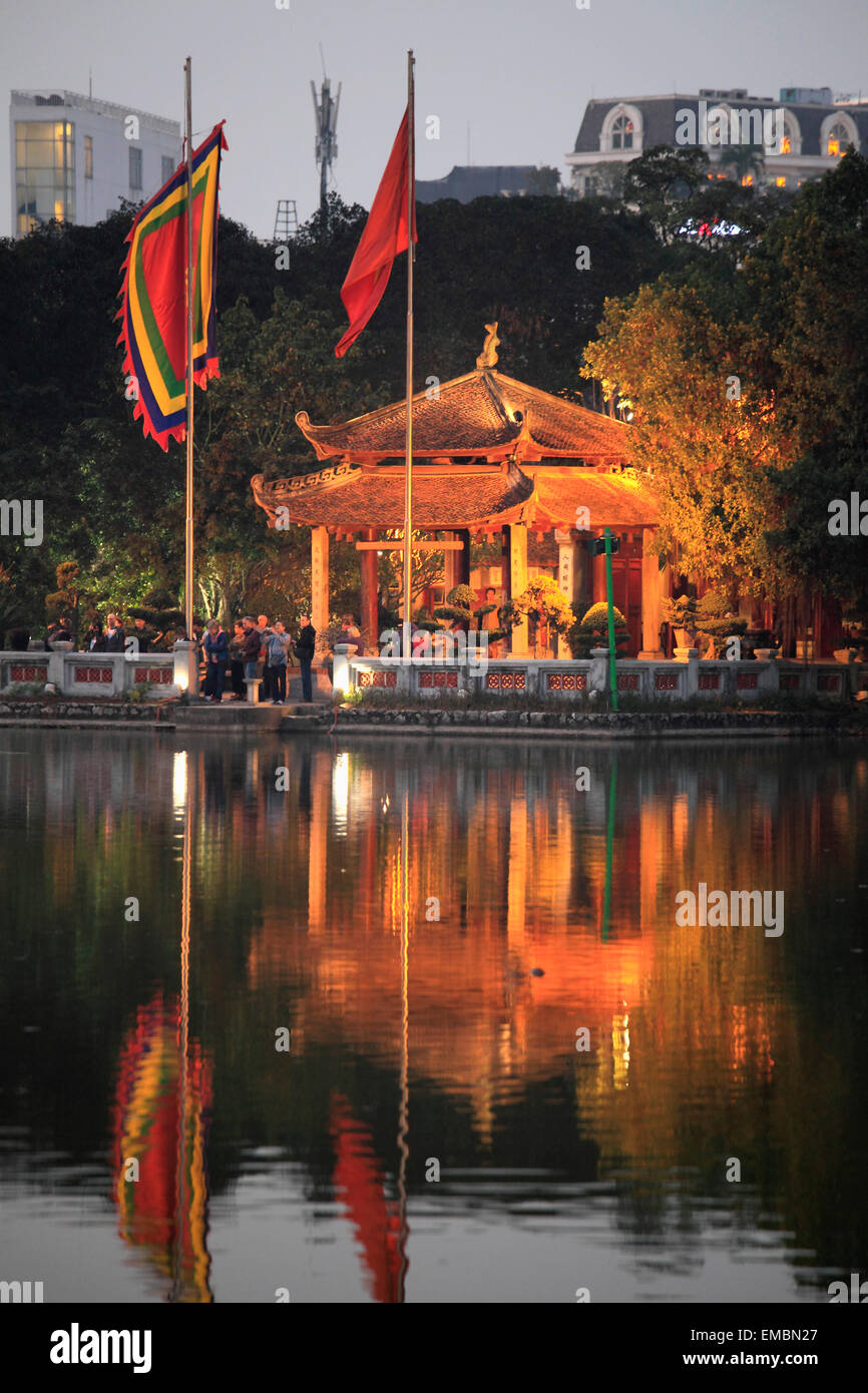 Vietnam, Hanoi, La montagne de jade, Ngoc Son Temple, le lac Hoan Kiem, Banque D'Images