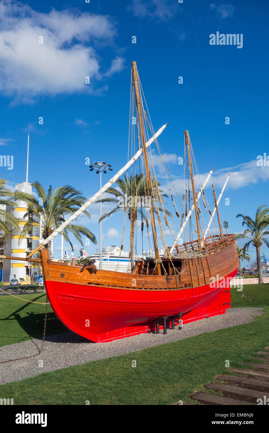 Réplique de La Niña, navire utilisé par l'explorateur Christophe Colomb, à Las Palmas, Gran Canaria, Îles Canaries, Espagne Banque D'Images