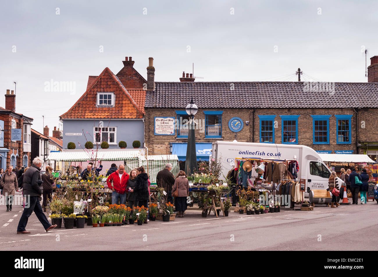 Le marché de plein air à Southwold, Suffolk , Angleterre , Angleterre , Royaume-Uni Banque D'Images