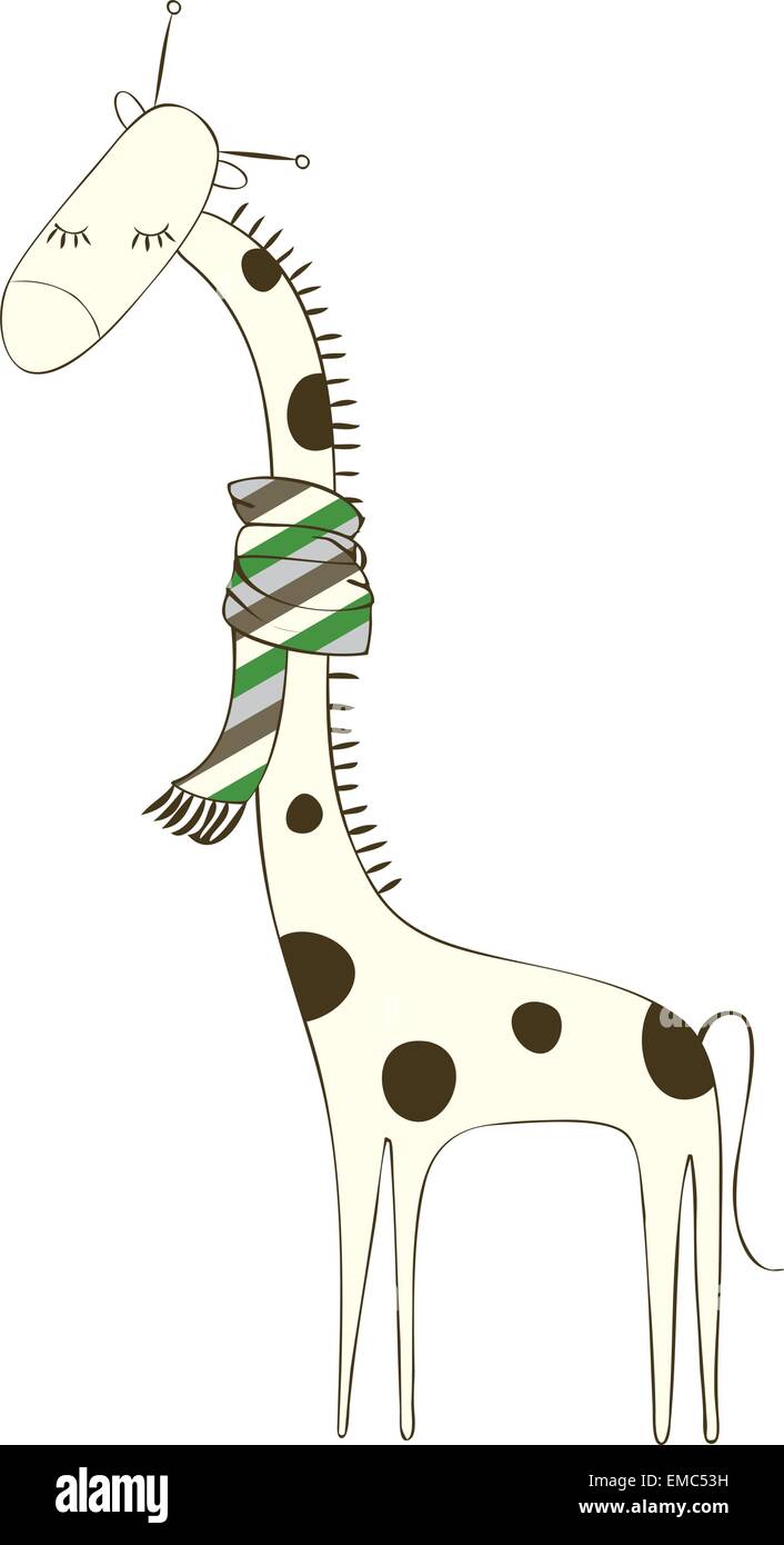 Girafe avec écharpe Image Vectorielle Stock - Alamy