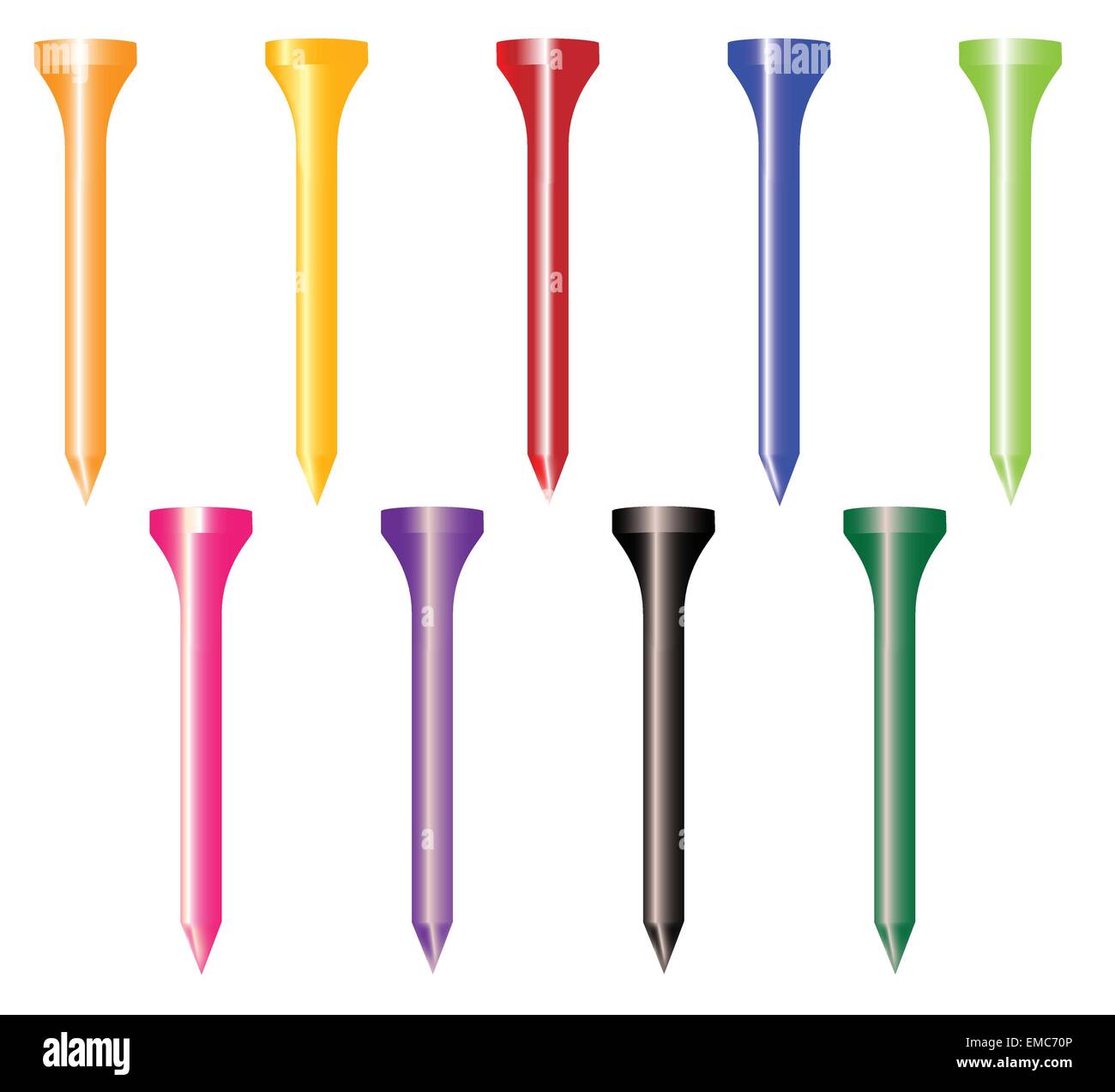 Collection Tee de golf Illustration de Vecteur